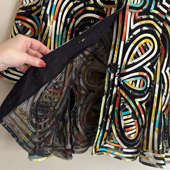 Damee Inc. Butterfly‎ Pattern Swing Jacket/Overblouse Sz L - Picture 5 of 8